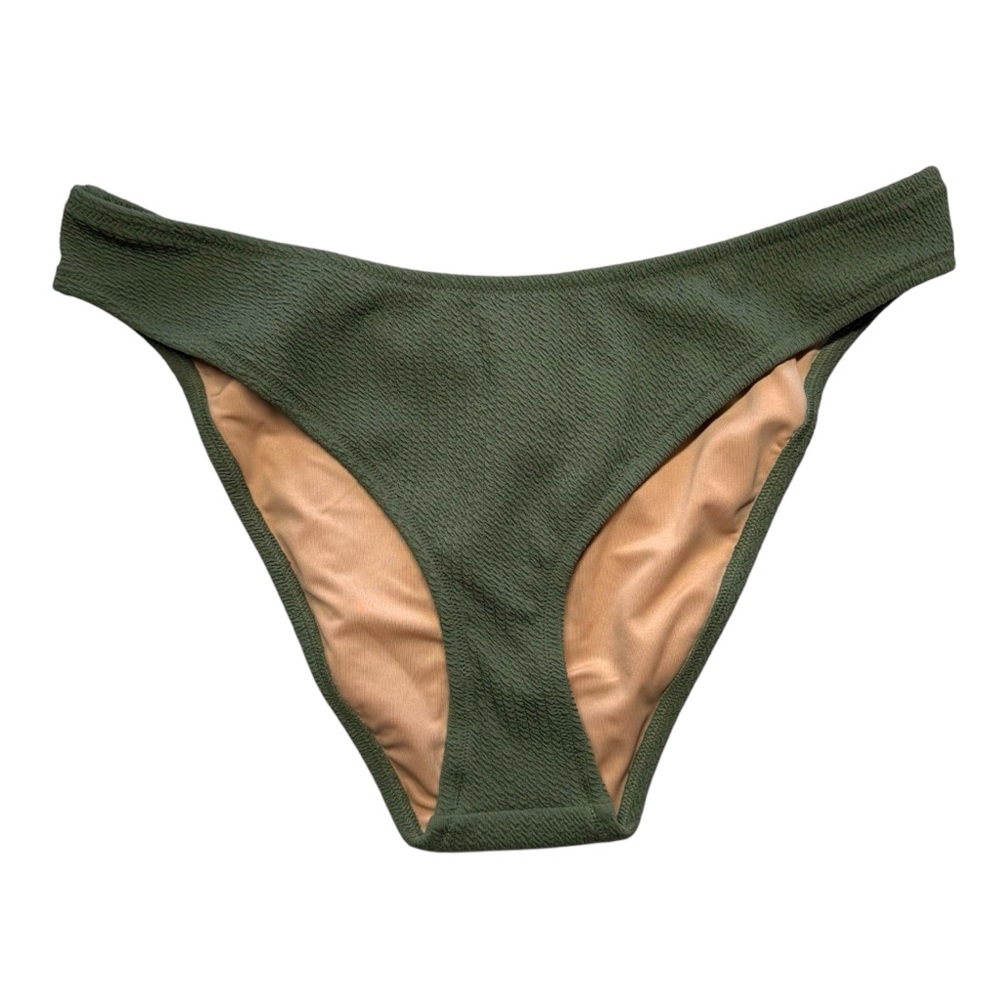 J. Crew Swimsuit Ribbed Curved Low Waist Cheeky Bikini Bottom NEW BC050